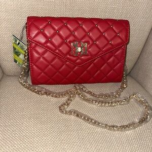 BADGLEY MISHKA CROSSBODY DIAMOND QUILTING& ROUND STUDS